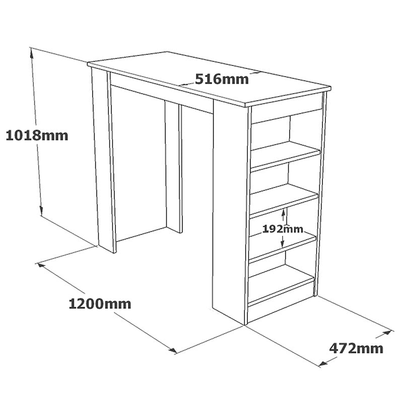 Τραπέζι μπαρ Riff pakoworld λευκό 120x51.5x101.5εκ pakoworld