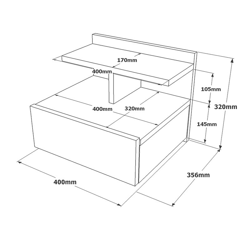 Κομοδίνο Discover pakoworld επιτοίχιο sonoma 40x35.5x32εκ pakoworld