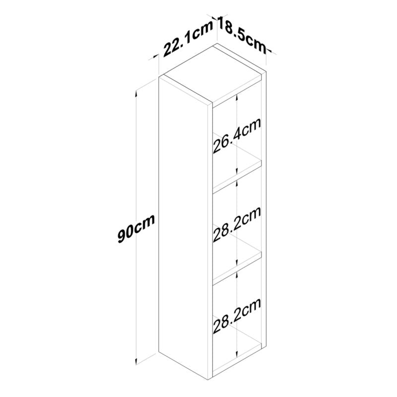 Ραφιέρα τοίχου Adelia pakoworld λευκό 22x18.5x90εκ pakoworld