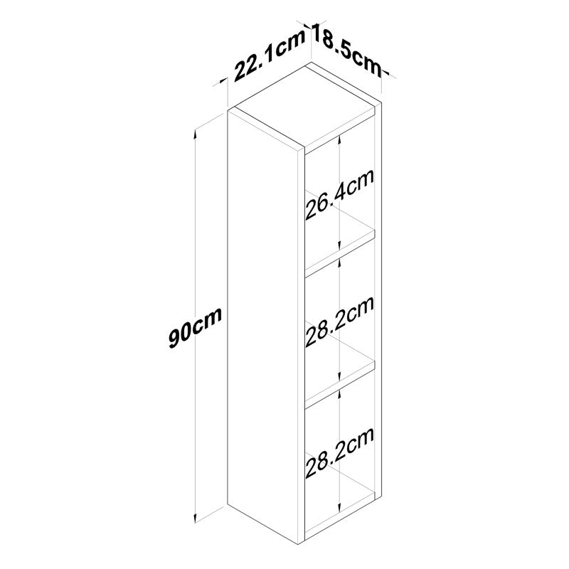 Ραφιέρα τοίχου Adelia pakoworld καρυδί 22x18.5x90εκ pakoworld