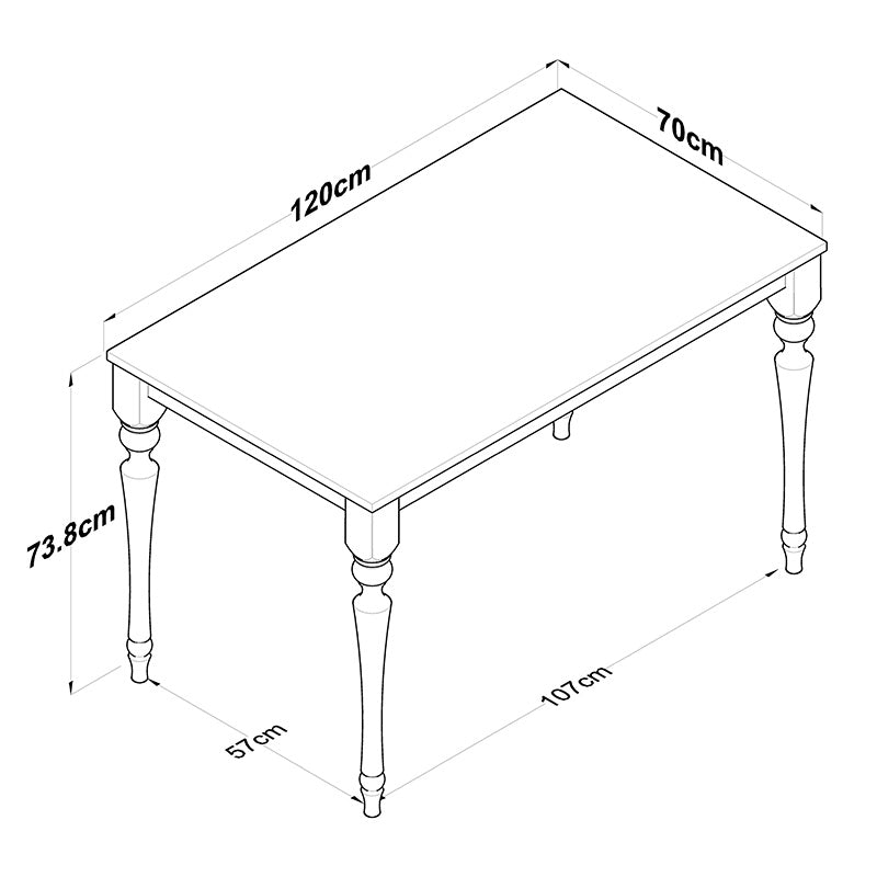 Τραπέζι Rosette pakoworld καρυδί-ανθρακί 120x70x73.8εκ pakoworld