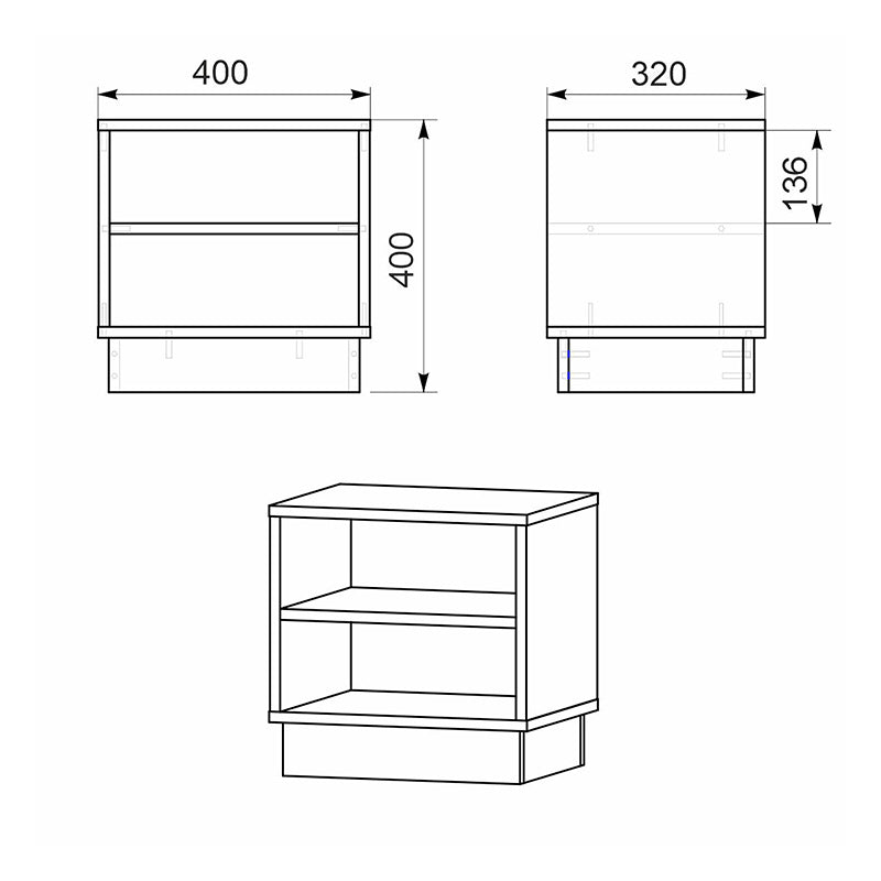 Κομοδίνο Mason pakoworld sonoma-λευκό 40x32x40εκ pakoworld