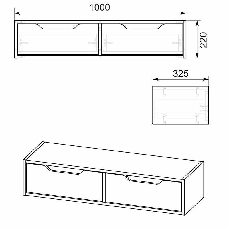 Κονσόλα-τουαλέτα Alberto pakoworld κρεμαστή wenge 100x32.5x22εκ pakoworld