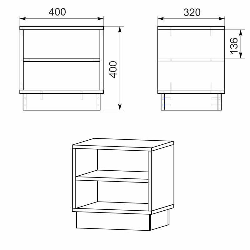 Κομοδίνο Mason pakoworld λευκό 40x32x40εκ pakoworld