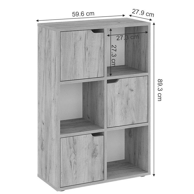 Βιβλιοθήκη Bookel pakoworld μελαμίνης σε oak απόχρωση 59.5x27.5x89εκ pakoworld