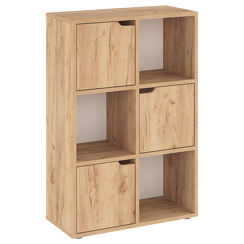 Βιβλιοθήκη Bookel pakoworld μελαμίνης σε oak απόχρωση 59.5x27.5x89εκ pakoworld