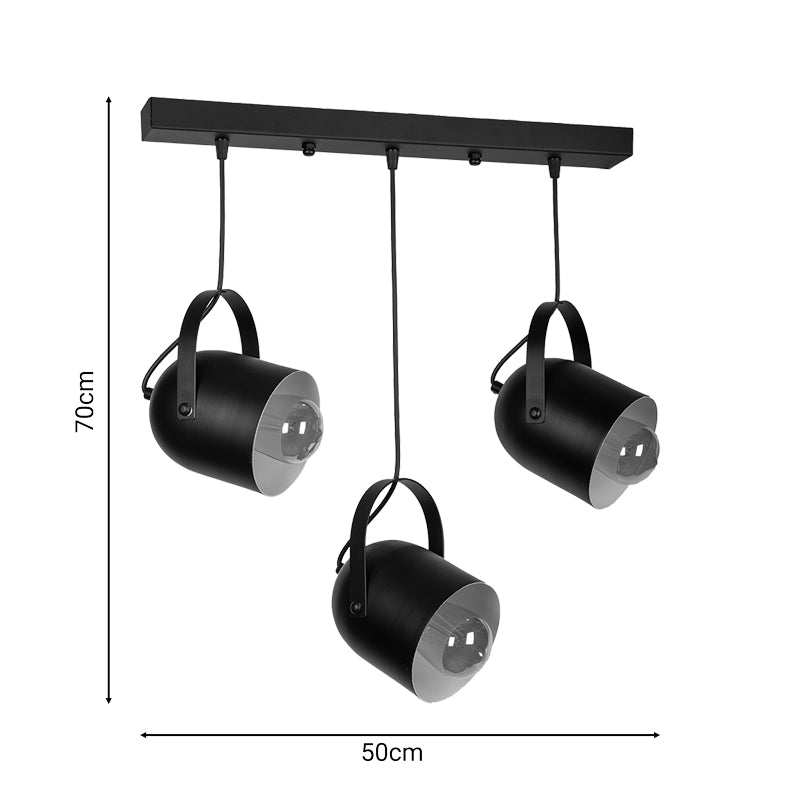 Φωτιστικό οροφής τρίφωτο Biole pakoworld μαύρο 50x6x70εκ pakoworld