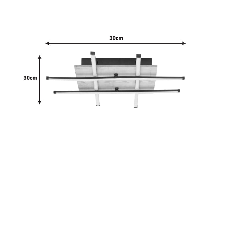 Φωτιστικό οροφής Plan pakoworld led μαύρο μέταλλο 30x30x20εκ pakoworld