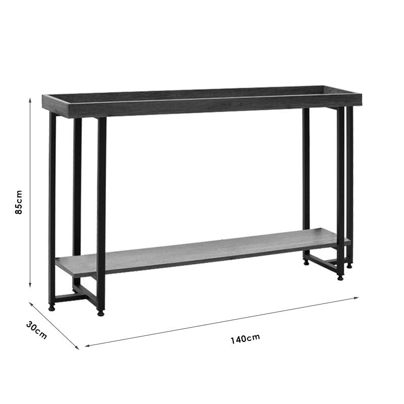 Κονσόλα Nolan pakoworld καρυδί-μαύρο 140x30x85εκ pakoworld