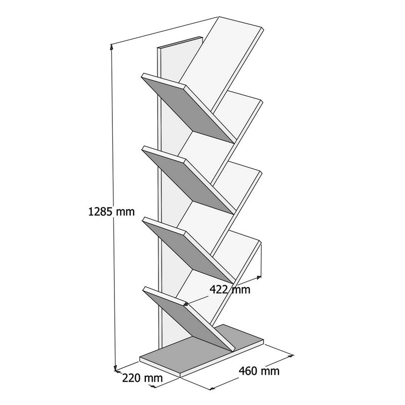 Βιβλιοθήκη Luptus pakoworld μελαμίνης oak 46x22x128.5εκ pakoworld