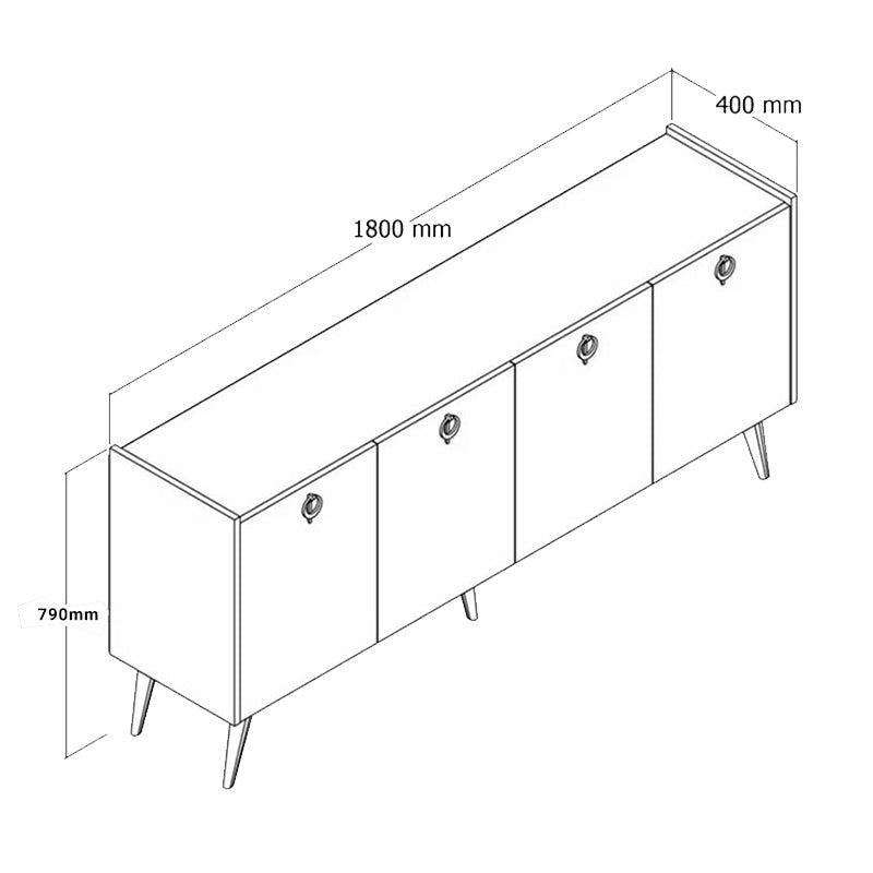 Μπουφές Jeslie pakoworld μελαμίνης oak-ανθρακί 180x40x79εκ pakoworld