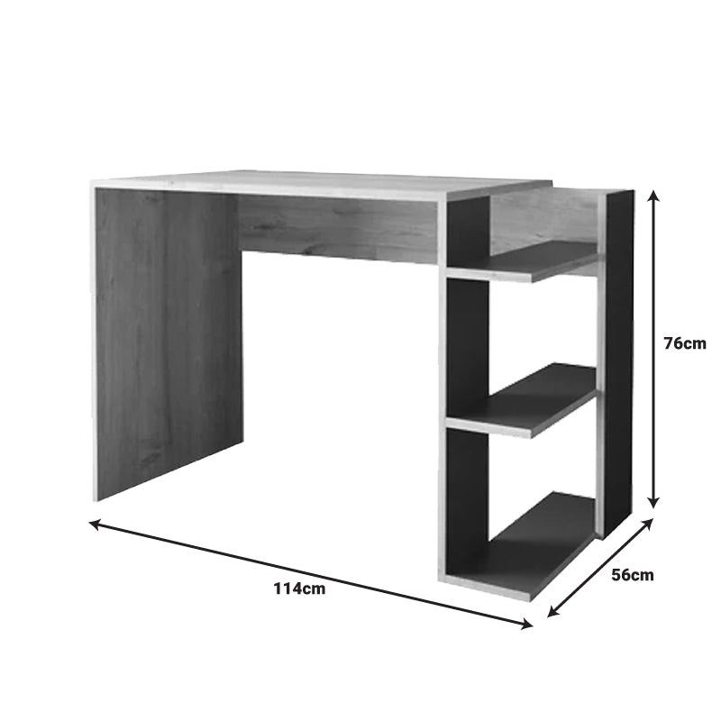 Γραφείο εργασίας Nelin PW σε oak- ανθρακί απόχρωση 114x56x76εκ