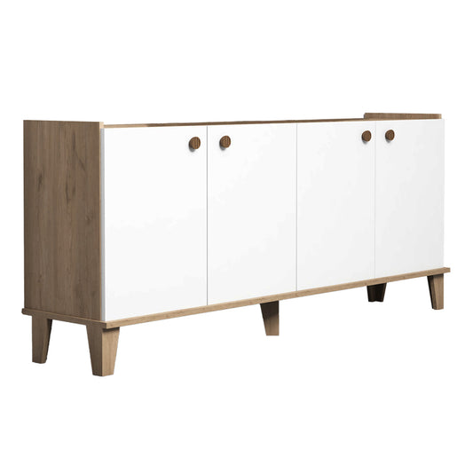 Μπουφές Relik PW σε oak-λευκή απόχρωση 180x41x78εκ