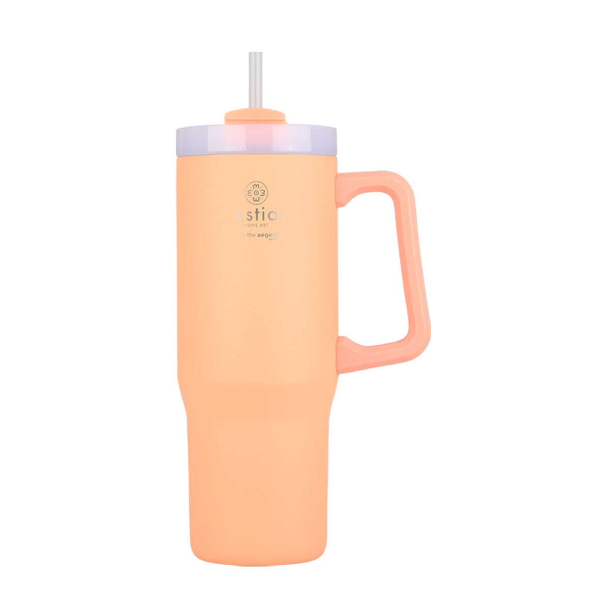 ΘΕΡΜΟΣ ESTIA STRAW TUMBLER XL SAVE THE AEGEAN 900ml PEACH FUZZ
