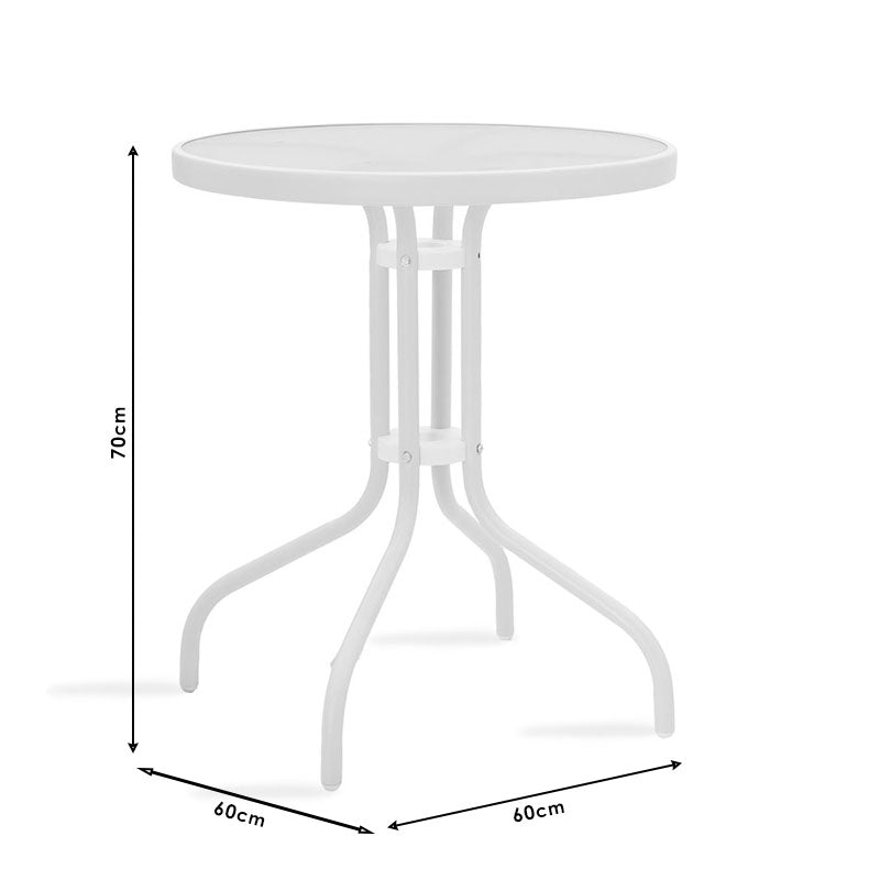 Τραπεζαρία Watson-Calan σετ 3τεμ pakoworld μέταλλο-textilene καφέ Φ60x70εκ pakoworld