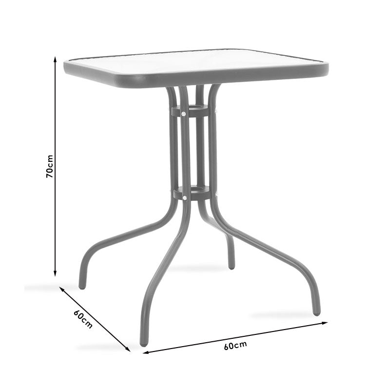 Τραπεζαρία Watson-Calan σετ 3τεμ pakoworld μέταλλο-textilene καφέ 60x60x70εκ pakoworld