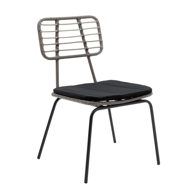 Τραπεζαρία Naoki-Kliton A σετ 7τεμ pakoworld μαύρο μέταλλο και ανθρακί αλουμίνιο 150x80x74εκ pakoworld