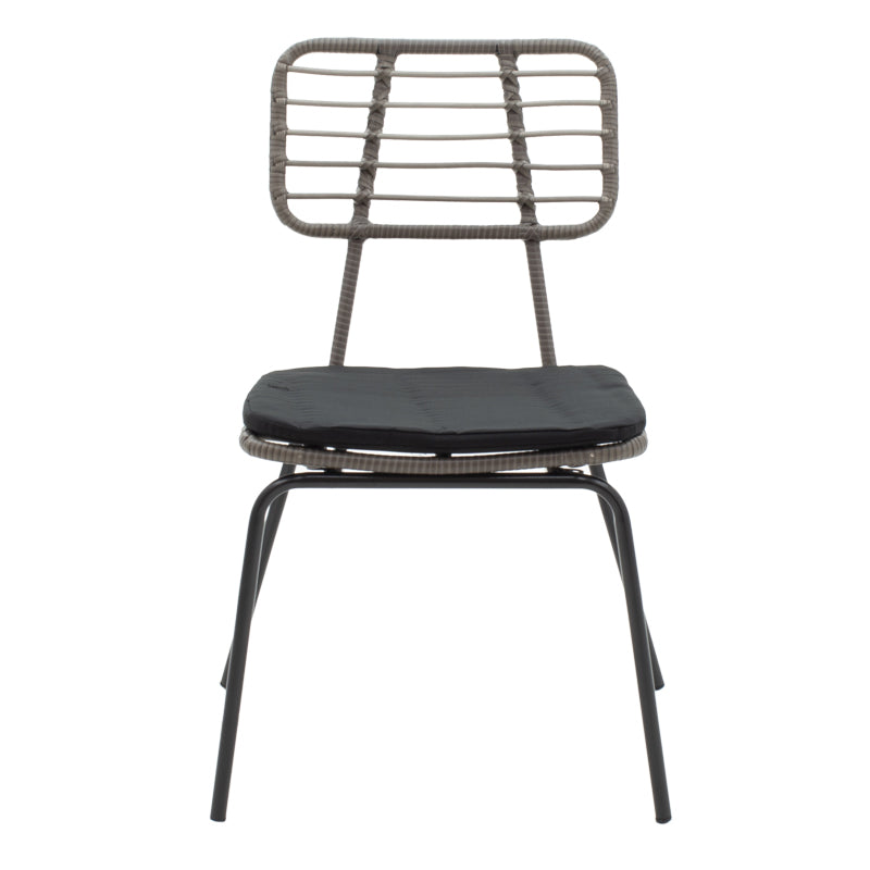 Τραπεζαρία Naoki-Kliton A σετ 7τεμ pakoworld μαύρο μέταλλο και ανθρακί αλουμίνιο 150x80x74εκ pakoworld