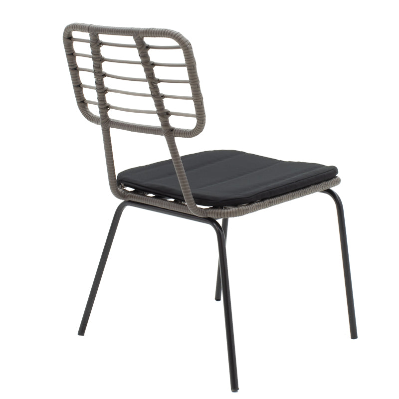 Τραπεζαρία Naoki-Kliton A σετ 7τεμ pakoworld μαύρο μέταλλο και ανθρακί αλουμίνιο 150x80x74εκ pakoworld