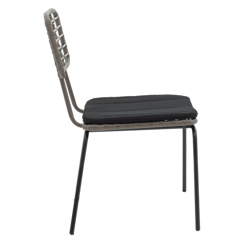 Τραπεζαρία Naoki-Kliton A σετ 7τεμ pakoworld μαύρο μέταλλο και ανθρακί αλουμίνιο 150x80x74εκ pakoworld