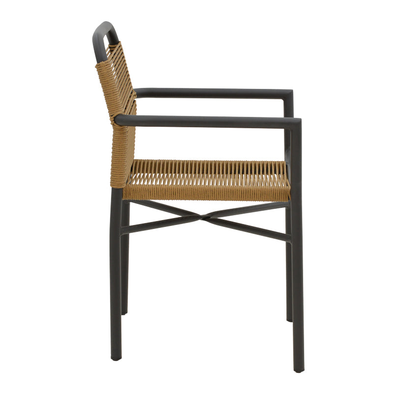 Τραπεζαρία Kliton-Clutch σετ 3τεμ pakoworld  αλουμίνιο σε ανθρακί απόχρωση 80x80x74εκ pakoworld