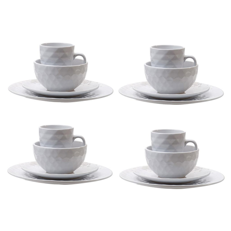 Artekko Dinnerware Σερβίτσιο Φαγητού Κεραμικό Λευκό (27x27x2)cm Σετ/16 ARTEKKO