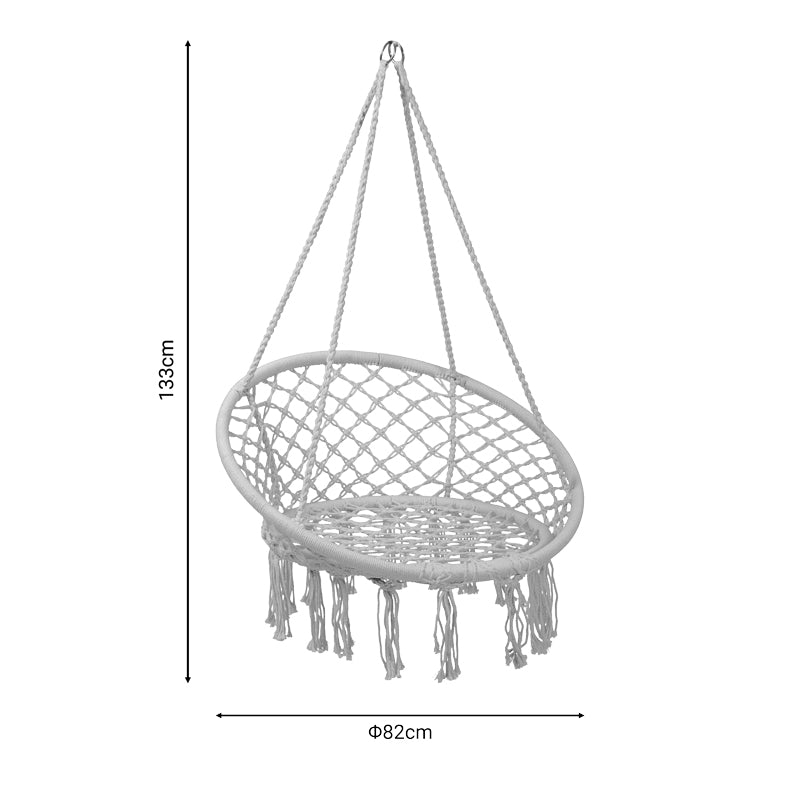 Αιώρα-κούνια κάθισμα Eventful pakoworld σχοινί μπεζ 82x82x133εκ pakoworld