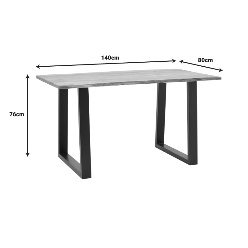 Τραπέζι Avron pakoworld φυσικό μασίφ ξύλο ακακίας 140x80x76εκ pakoworld