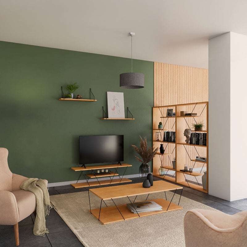 Τραπέζι σαλονιού Tars pakoworld sonoma-μαύρο 120x50x30εκ pakoworld