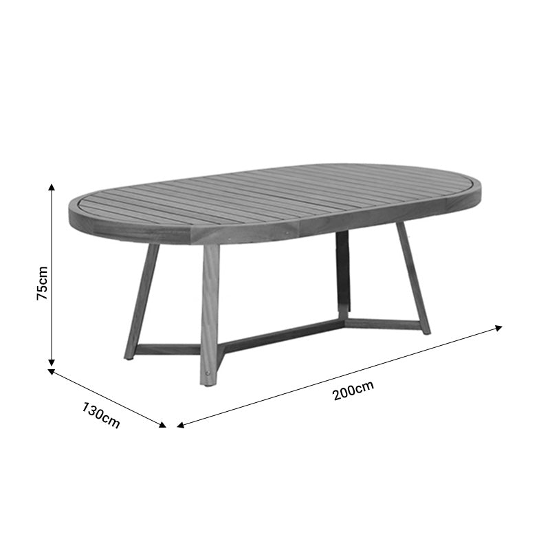 Τραπέζι Stellan pakoworld μασίφ ξύλο ευκαλύπτου 220x130x75εκ pakoworld