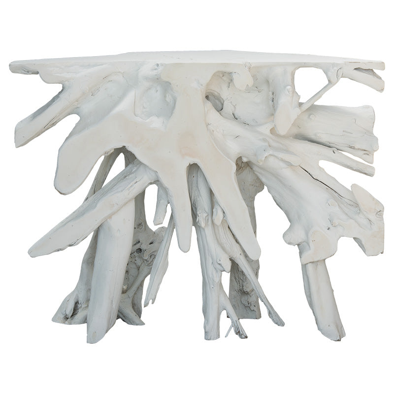 Κονσόλα Lyle pakoworld χειροποίητη μασίφ ξύλο λευκό 100x38x80εκ pakoworld