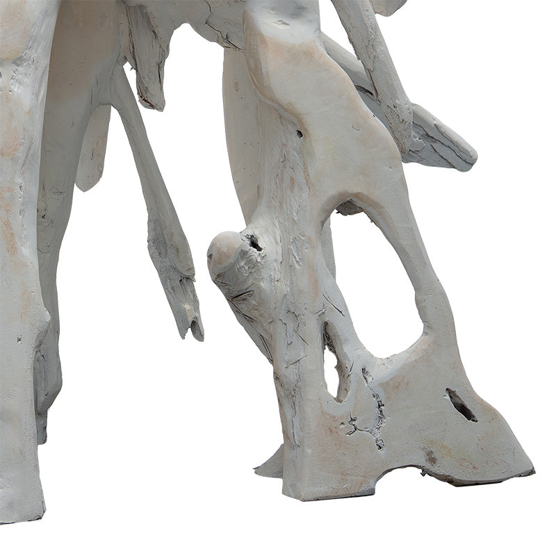 Κονσόλα Lyle pakoworld χειροποίητη μασίφ ξύλο λευκό 100x38x80εκ pakoworld