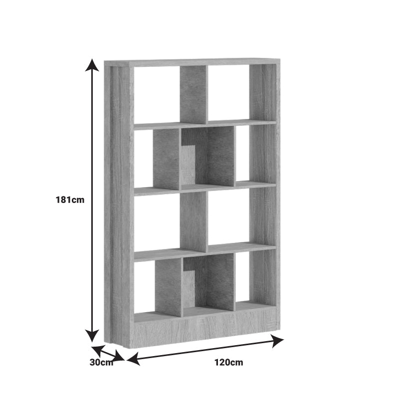 Βιβλιοθήκη Dividre pakoworld sonoma oak μελαμίνης 120x30x181εκ pakoworld