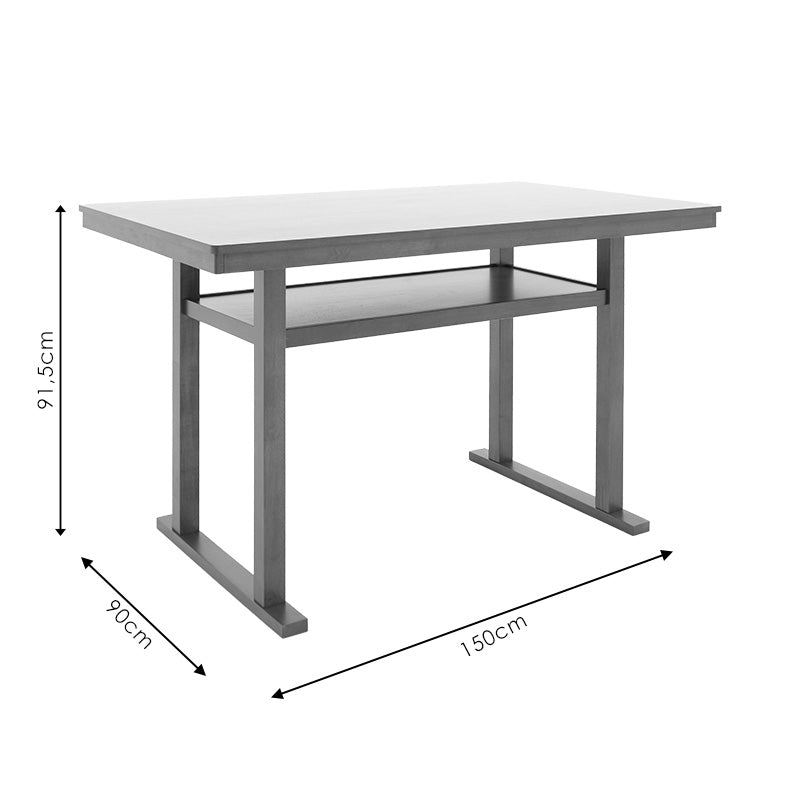 Τραπέζι μπαρ Tenor pakoworld φυσικό ξύλο rubberwood-ΜDF καρυδί 150x90x91.5εκ pakoworld