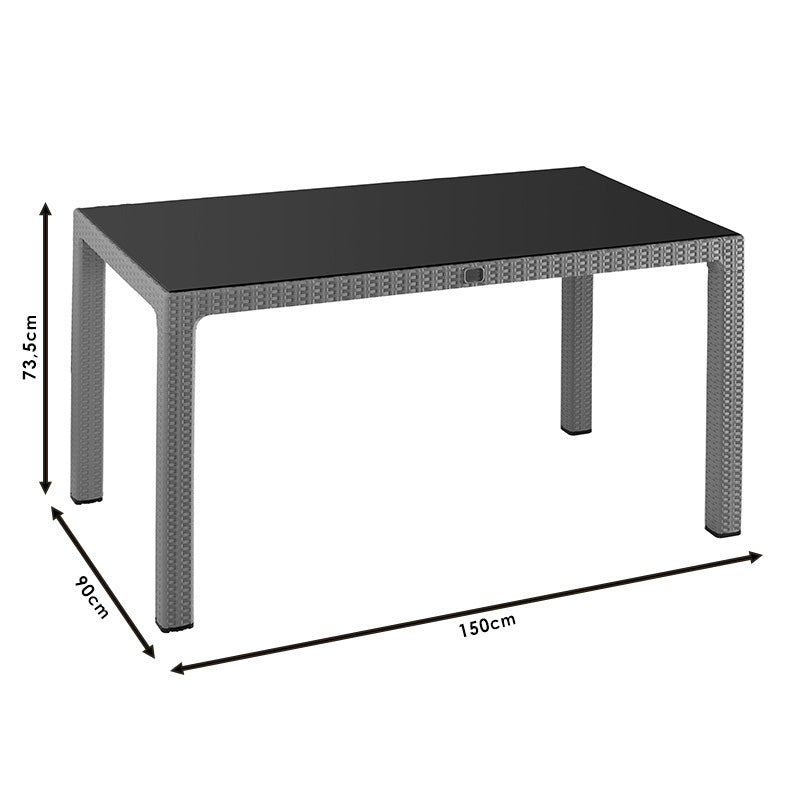 Τραπέζι Explore pakoworld με UV protection PP καφέ 150x90x73.5εκ pakoworld