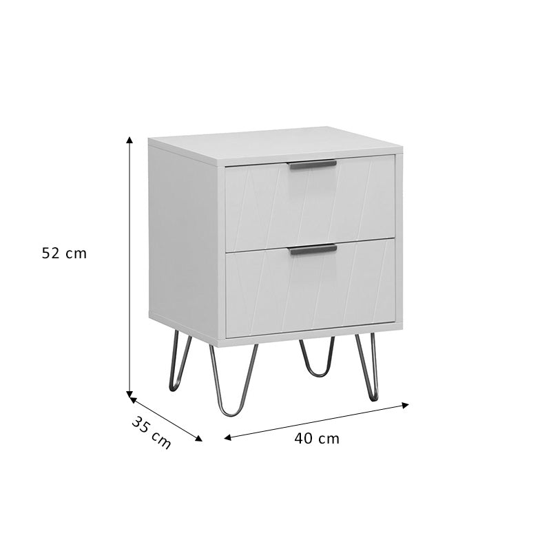 Κομοδίνο Culture pakoworld με 2 συρτάρια λευκό-χρυσό 40x35x52εκ pakoworld