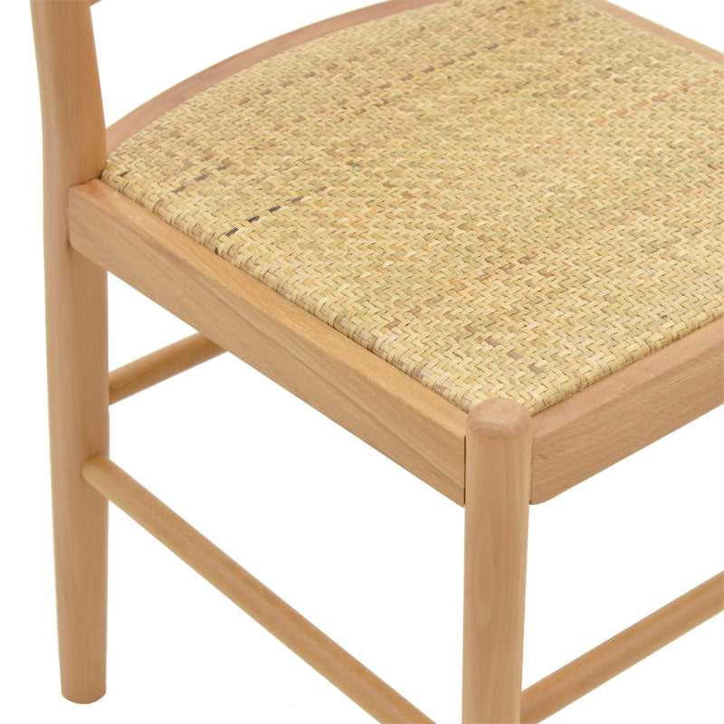 Καρέκλα Alessia pakoworld ξύλο οξιάς-rattan φυσικό 43x40x89εκ pakoworld