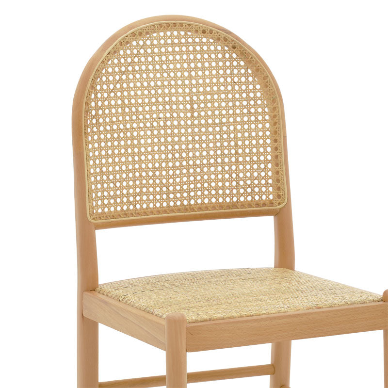 Καρέκλα Alessia pakoworld ξύλο οξιάς-rattan φυσικό 43x40x89εκ pakoworld