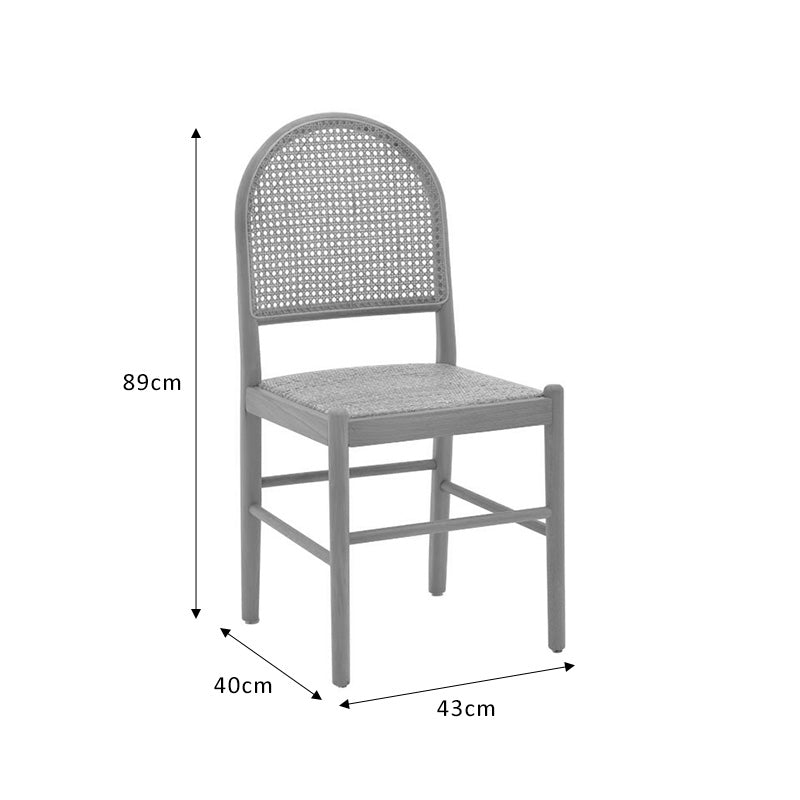 Καρέκλα Alessia pakoworld ξύλο οξιάς-rattan φυσικό 43x40x89εκ pakoworld