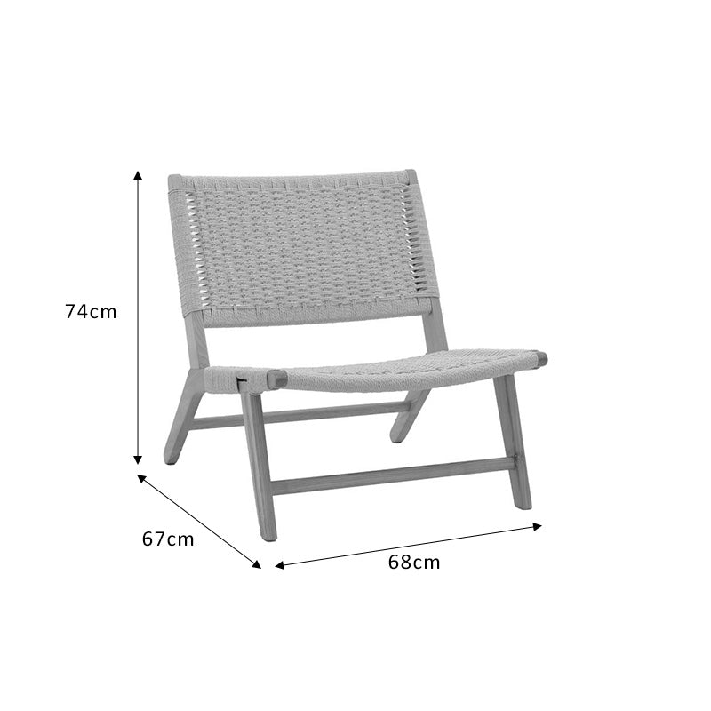 Πολυθρόνα Filippo pakoworld ξύλο οξιάς φυσικό-έδρα χρώμα φυσικό σχοινί 68x72x74εκ pakoworld