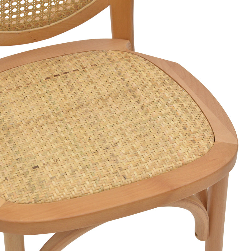 Καρέκλα Camil pakoworld φυσικό ξύλο οξιάς-φυσικό rattan 45x50x94εκ pakoworld