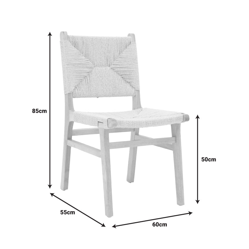 Καρέκλα Arten pakoworld σχοινί-rubberwood σε φυσική απόχρωση 60x55x85εκ pakoworld