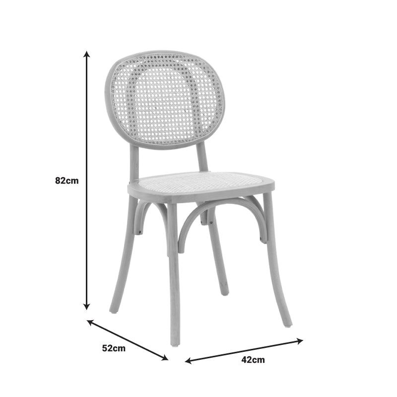 Καρέκλα Zoel pakoworld ξύλο οξιάς και rattan σε φυσική απόχρωση 45x52x82εκ pakoworld