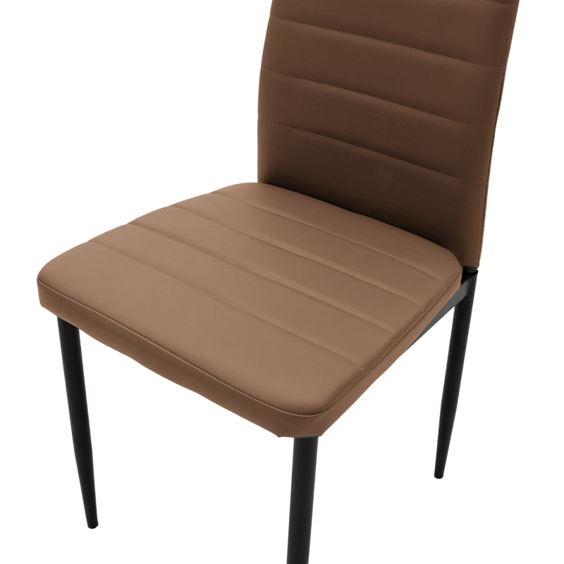 Καρέκλα Parker pakoworld PU cappuccino-μαύρο πόδι 42x48x98εκ pakoworld