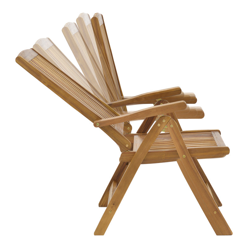 Πολυθρόνα 5 θέσεων Zerco pakoworld πτυσσόμενη ξύλο ακακίας φυσικό 61x65x110εκ pakoworld