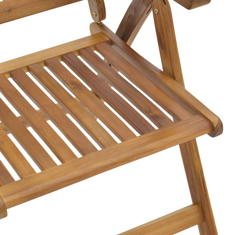 Πολυθρόνα 5 θέσεων Zerco pakoworld πτυσσόμενη ξύλο ακακίας φυσικό 61x65x110εκ pakoworld