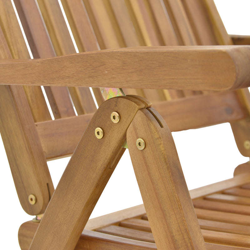 Πολυθρόνα 5 θέσεων Zerco pakoworld πτυσσόμενη ξύλο ακακίας φυσικό 61x65x110εκ pakoworld