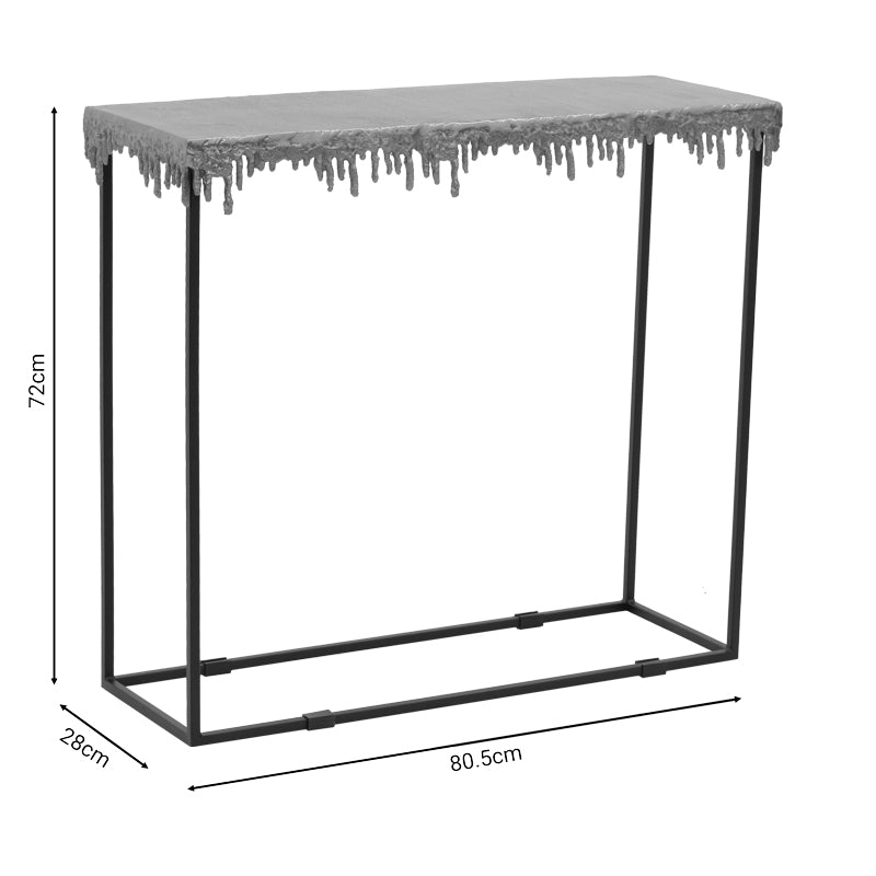 Κονσόλα Bulco Inart χρυσό-μαύρο μέταλλο 80.5x28x72εκ INART