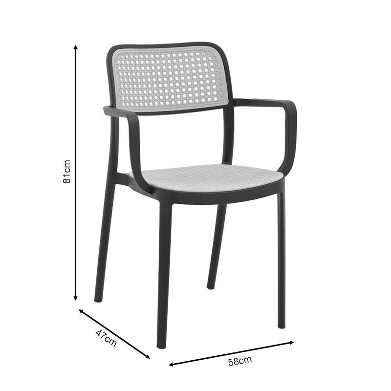 Πολυθρόνα Westley pakoworld pp φυσικό-μαύρο 58x47x81εκ pakoworld