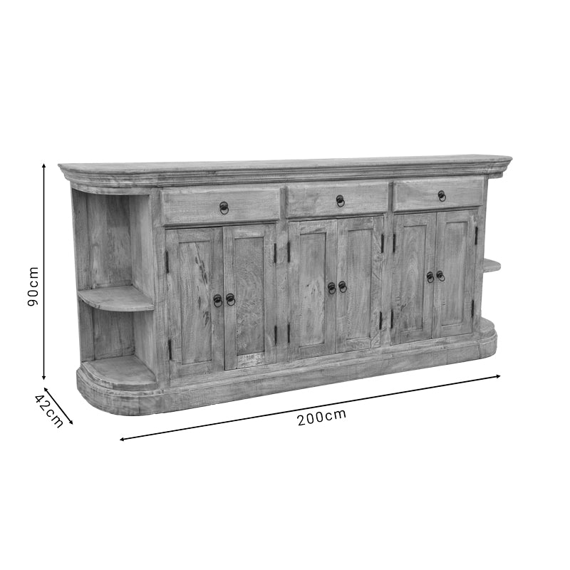 Μπουφές Freklian Inart φυσικό μασίφ mango ξύλο 200x42x90εκ INART